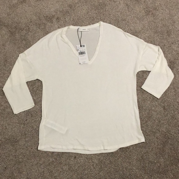 NWT MANGO V-neck Long Sleeve Shirt - Picture 7 of 8